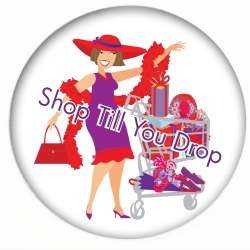 Red Hat button 494 Shop Till You Drop