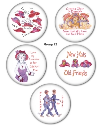 Red HAT Button Set Group 12