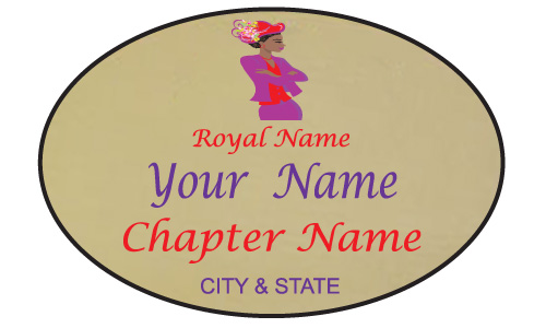 Gold Oval name Badge Artwork 128
