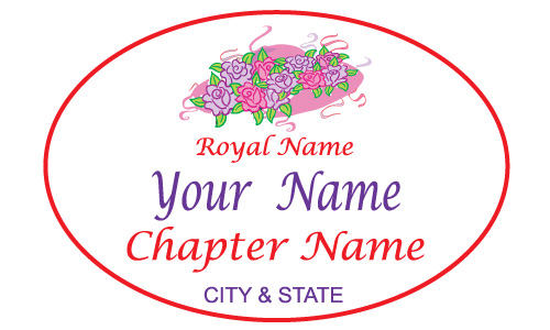White Oval name Badge Artwork 3 Pink