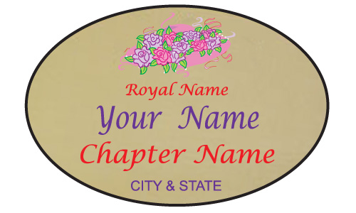 Gold Oval name Badge Artwork 3 Pink