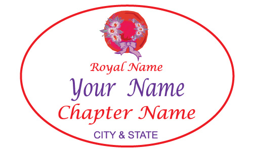 White Oval name Badge Artwork 52R