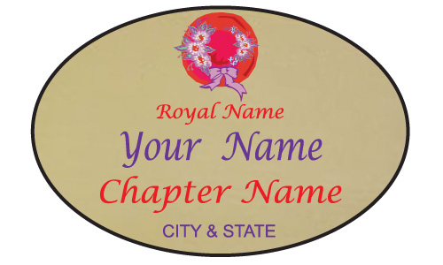 Gold Oval name Badge Artwork 52R