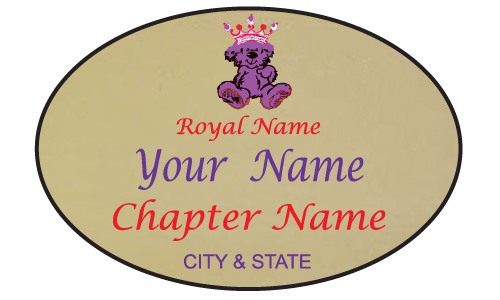 Gold Oval name Badge Artwork 88 w crown
