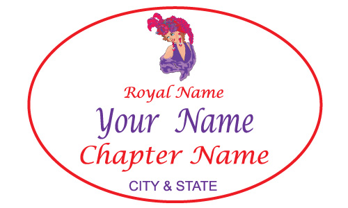 White Oval name Badge Artwork 90R