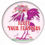 Red HAT Button 326 Fluff Your Feathers