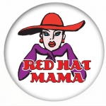 Red HAT Button 367 Red Hat MaMa