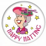 Red Hat Button 393 Happy Hatting