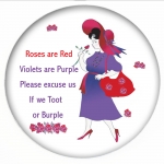 Toot or Burple Red hat Button pin 438