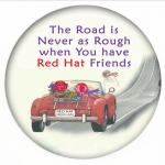 Red Hat Button 452 Road is never as rough when you have red hat friends