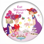 Red Hat Button 462 Eat Dessert First