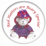 Red Hat Button 476 Red Hatters are Beary Special