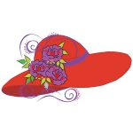 Red Hat with purple flowers arwork 118