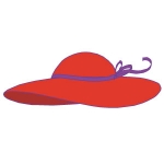 Red Hat with Purple Ribbon artwork 119
