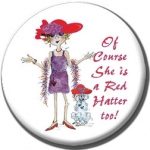 Red Hat Button 458 Of Course She is a Red Hatter too!